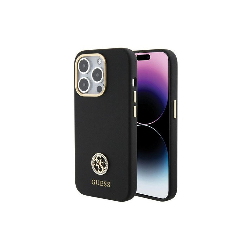 Viedtālruņa aizmugurējais vāciņš Apple iPhone 15 Pro Logo Strass 4G Black