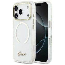 Viedtālruņa aizmugurējais vāciņš Apple iPhone 17 Pro Max IML Script Metal Mag Transparent
