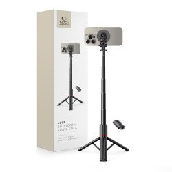 Pašportretu kāts/statīvs L06S Bluetooth selfie stick with MagSafe Black