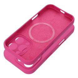 Viedtālruņa aizmugurējais vāciņš Apple iPhone 15 Pro Silicone Case 2mm Mag Dark Pink