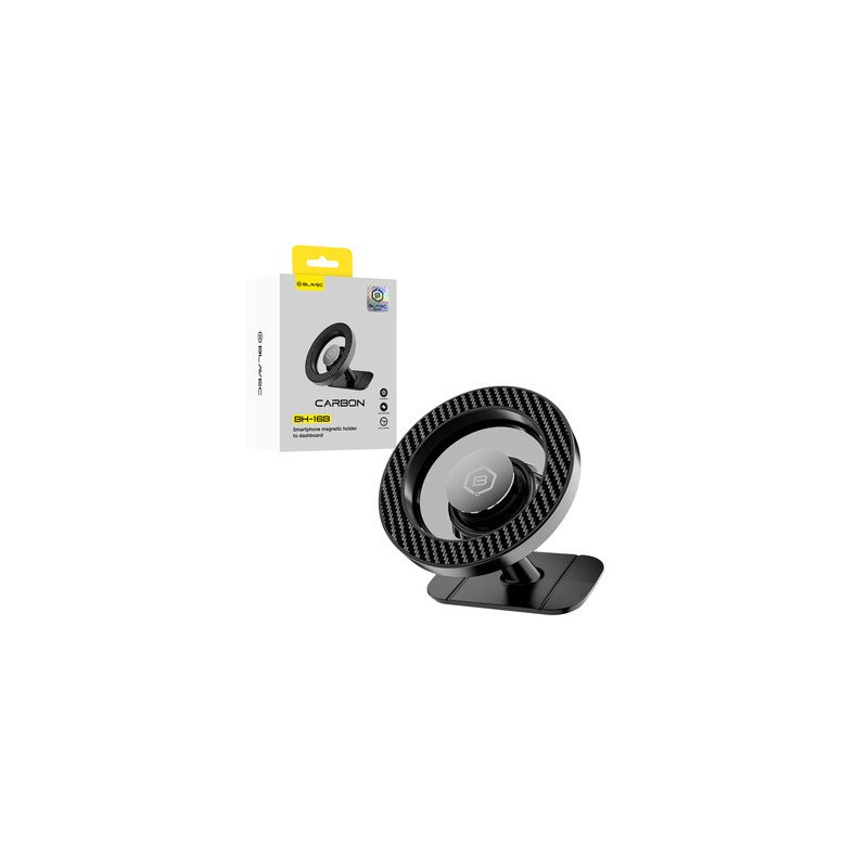 Viedtālruņa turētājs automašīnai Car holder BH-16B Carbon magnetic Magsafe Black
