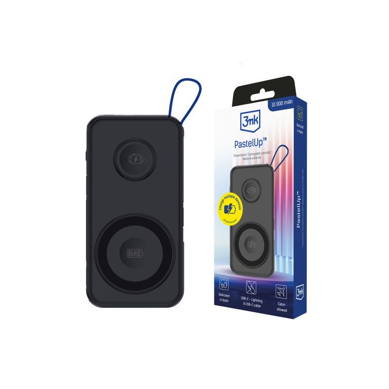 Ārējā baterija PastelUp 10,000mAh 22.5W Black