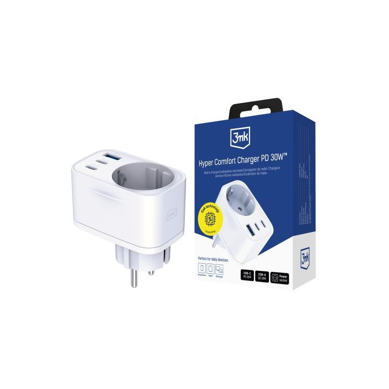 Strāvas adapteris Comfort Charger GaN 30W QC PD PPS 2C1A1S White