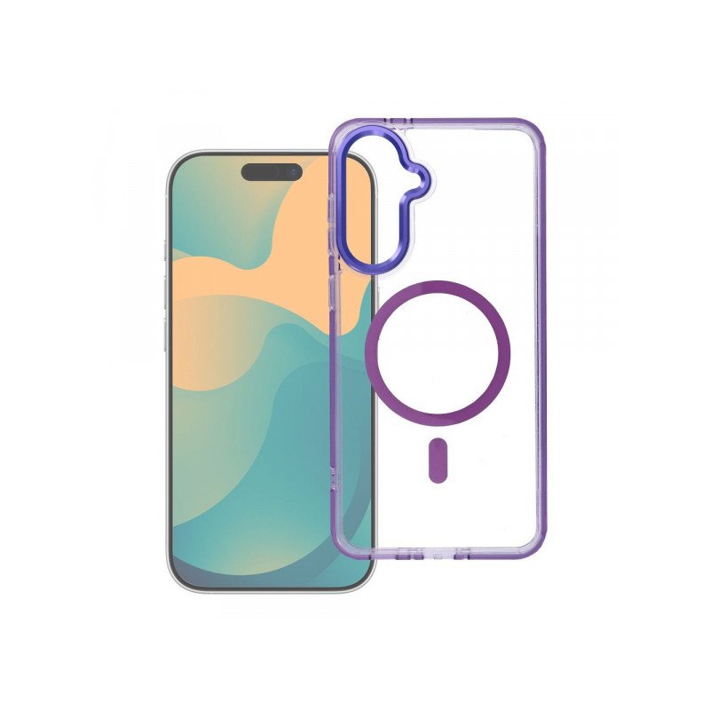 Viedtālruņa aizmugurējais vāciņš Samsung Galaxy A37 Clear Hybrid Premium Mag Transparent, Violet