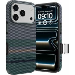 Viedtālruņa aizmugurējais vāciņš Apple iPhone 17 Pro Mag Armor Tint Kevlar Green, Grey