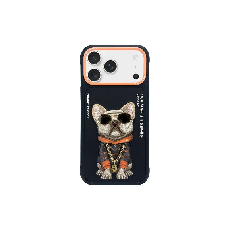 Viedtālruņa aizmugurējais vāciņš Apple iPhone 17 Pro Glasses Cool Dog Black