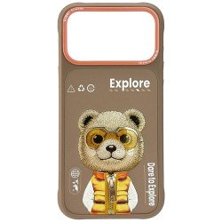 Viedtālruņa aizmugurējais vāciņš Apple iPhone 17 Pro Cool&Cute 2.0 Bear Beige