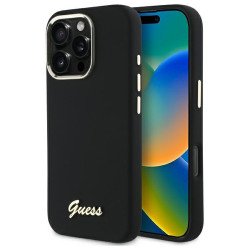 Viedtālruņa aizmugurējais vāciņš Apple iPhone 16 Pro Script Metal Logo Black