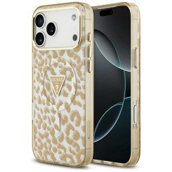 Viedtālruņa aizmugurējais vāciņš Apple iPhone 17 Pro Max Leopard Glitter Beige