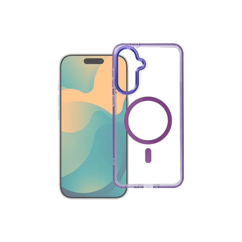 Viedtālruņa aizmugurējais vāciņš Samsung Galaxy A27 Clear Hybrid Premium Mag Transparent, Violet