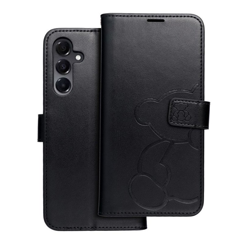 Viedtālruņa atveramais maciņš Samsung Galaxy A16 Teddy bear Black