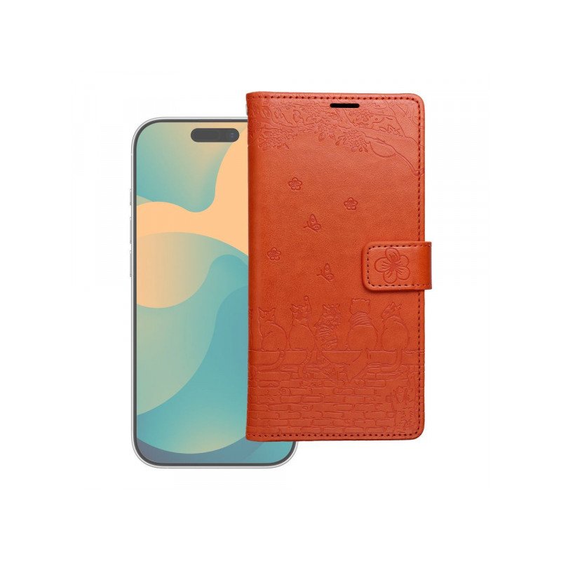 Viedtālruņa atveramais maciņš Samsung Galaxy A37 Mezzo Book Cats Brown