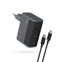 Lādēšanas komplekts Charger 100W + Cable 2C1A Grey