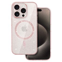 Viedtālruņa aizmugurējais vāciņš Apple iPhone 11 Glitter MagSafe Pink, Transparent
