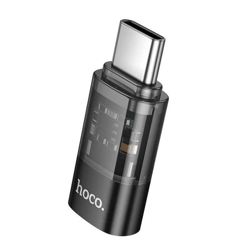 Kabeļa pārveidotājs Adapter USB C to Lightning Hoco UA36D Black