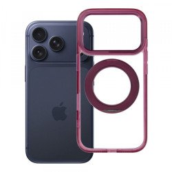 Viedtālruņa aizmugurējais vāciņš Apple iPhone 18 Pro Frame Circle Stand Cherry, Transparent