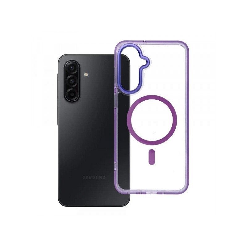 Viedtālruņa aizmugurējais vāciņš Samsung Galaxy A18 Clear Hybrid Premium Mag Transparent, Violet