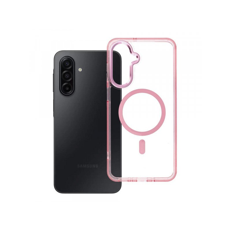 Viedtālruņa aizmugurējais vāciņš Samsung Galaxy A18 Clear Hybrid Premium Mag Pink, Transparent