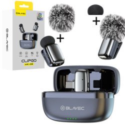 Bezvadu mikrofoni Lavalier Microphones x 2 MK-03 ClipGo Type C (LMMK03-S) Black