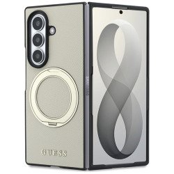 Viedtālruņa aizmugurējais vāciņš Samsung Galaxy Z Fold 8 Ultra Magnetic Ring Stand Grained Classic Beige