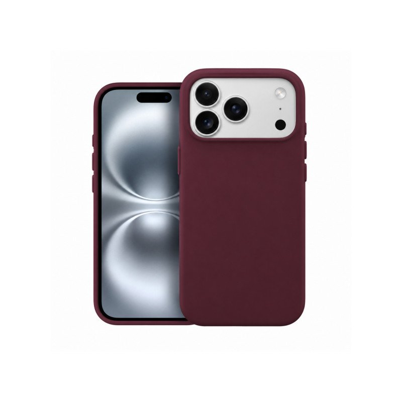 Viedtālruņa aizmugurējais vāciņš Apple iPhone 18 Pro Max Silicone Case Mag MF Burgundy