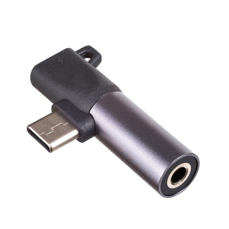 Akyga USB type C (m) / USB type C (f) / Jack 3,5 mm Melns