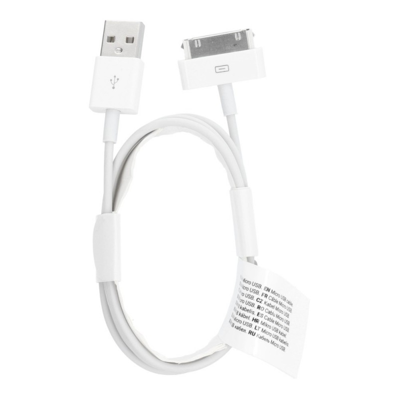 Apple 30 pin iPhone 4 1A Balts | mobilo.lv