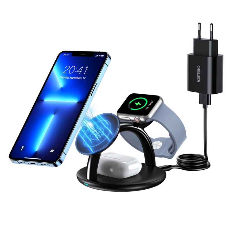 Apple 3in1 inductive charging station Melns|mobilo.lv