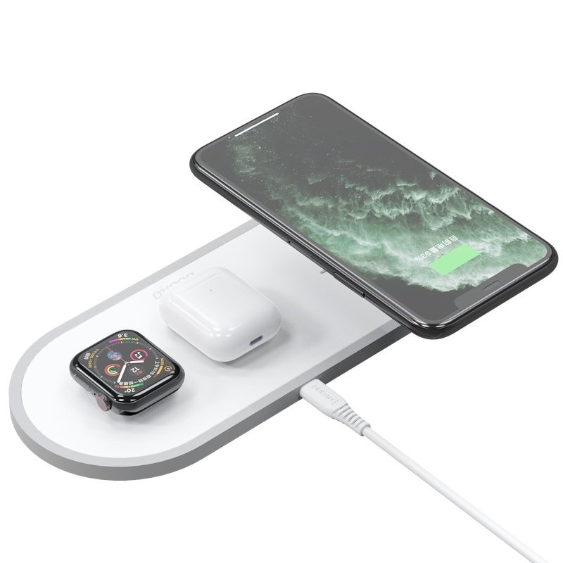 Apple 3in1 Qi Wireless Charger Balts|mobilo.lv