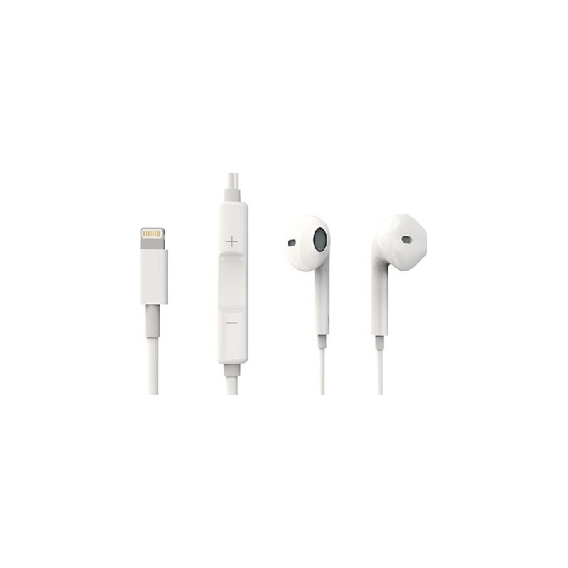 Apple Lightning Earphones Balts|mobilo.lv