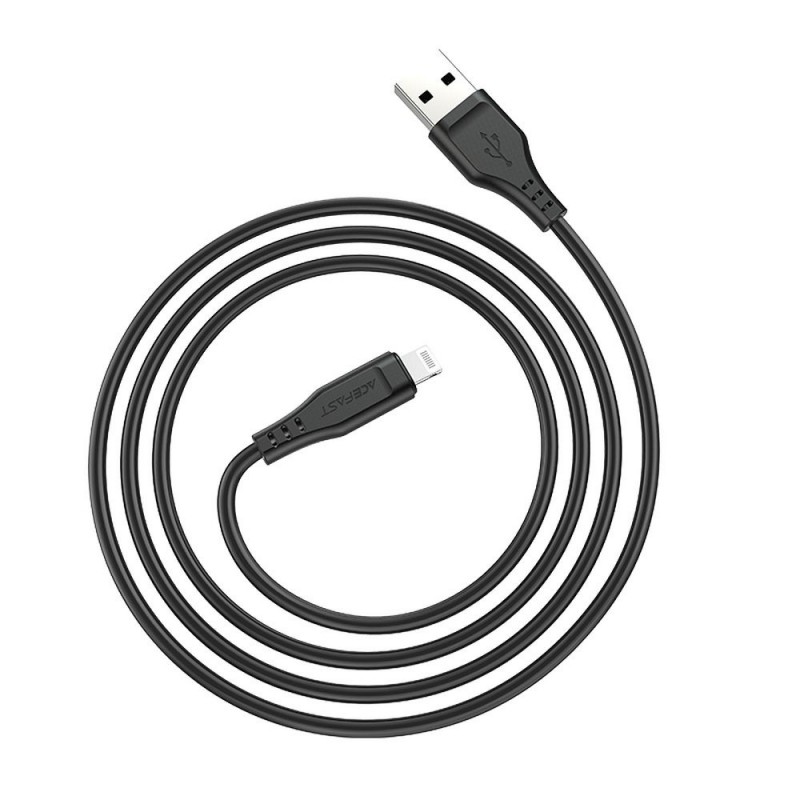 Apple USB A tp Lightning 8-pin MFI 2,4A C3-02 1,2m Melns | mobilo.lv