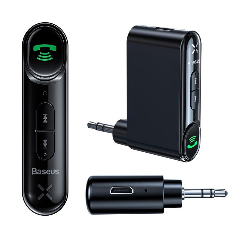 Baseus Bluetooth audio receiver AUX mini jack for car Melns