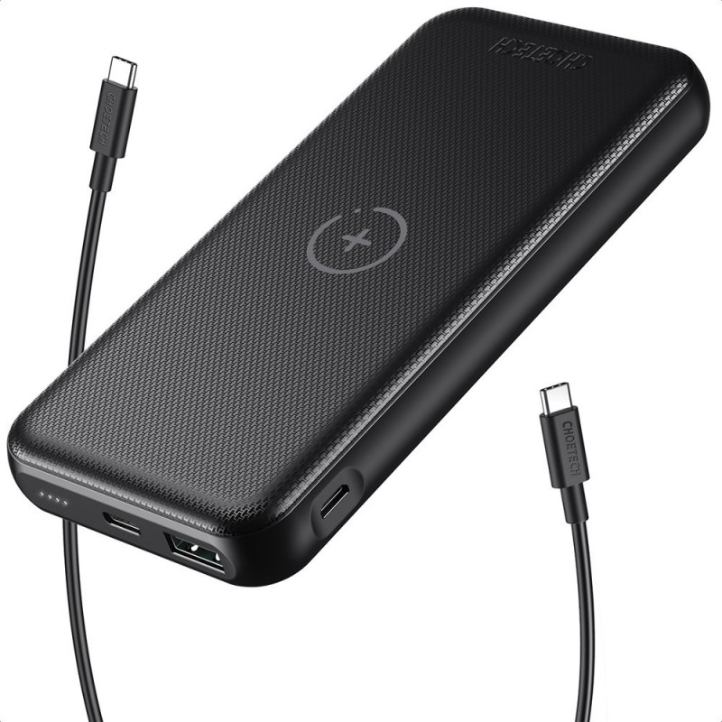 Choetech 10000mAh 18W Quick Charge Melns | mobilo.lv