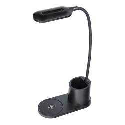 Led lamp desk lamp with wireless charger 10W Melns