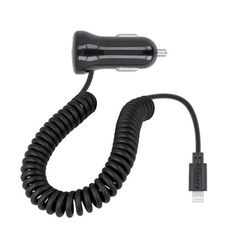 Car Charger Lightning 1,5m 2,1A Black | mobilo.lv