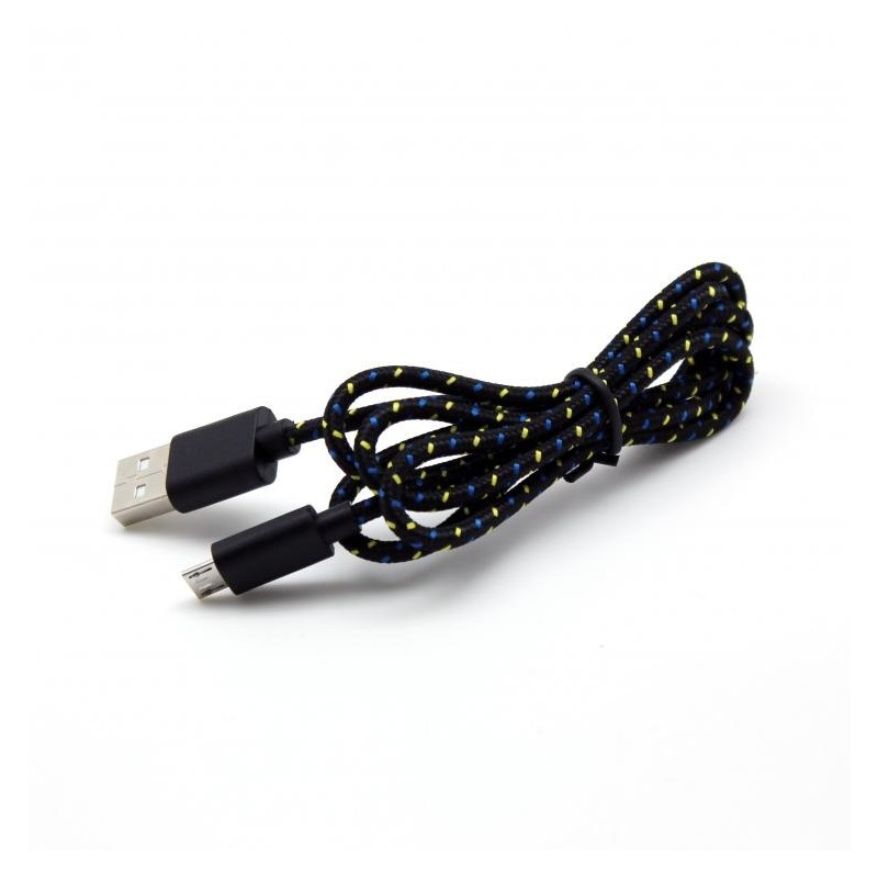 Micro USB 1m melns / zaļš