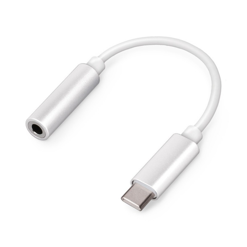 Setty adapter USB-C - audio jack 3,5mm Balts | mobilo.lv