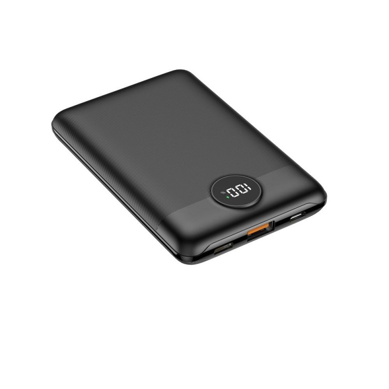 Universal 10 000mAh LCD Quick Charge PD22,5W Melns | mobilo.lv