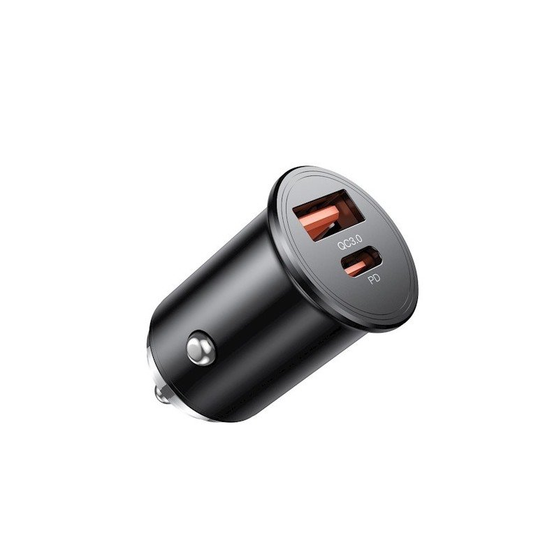 Universal CC43 PD QC 3.0 45W 1x USB 1x USB-C Melns