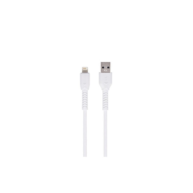 Universal MXUC-04 cable USB - Lightning 1,0 m 3A Balts | mobilo.lv