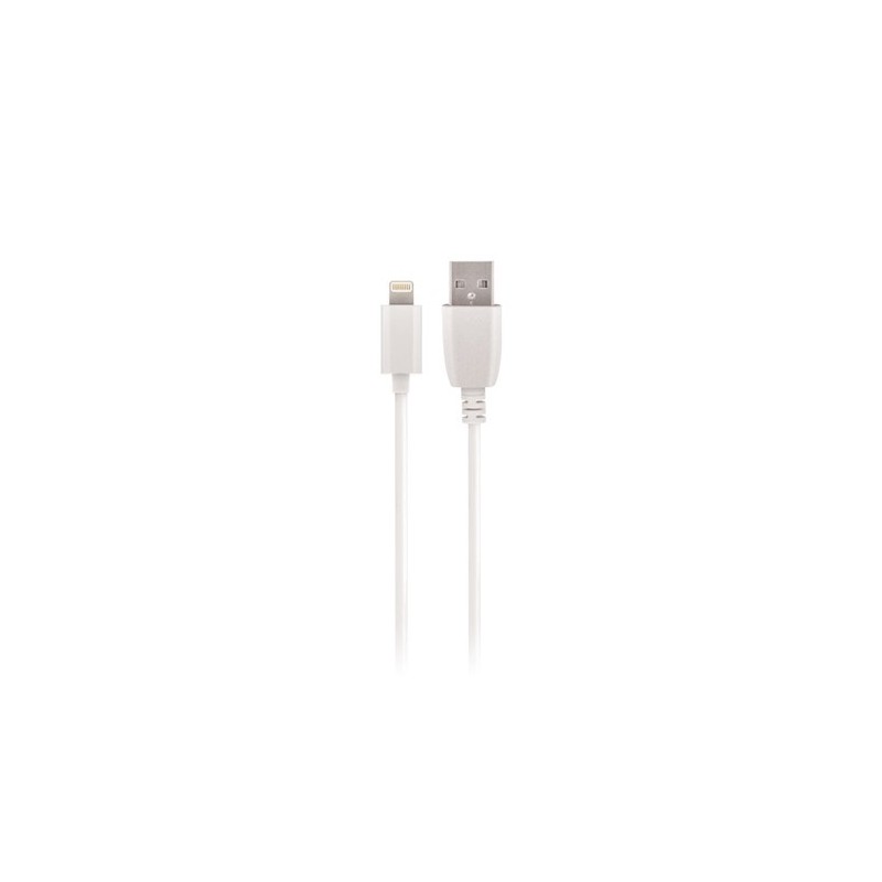 Universal USB - Lightning 1,0 m 2A Balts | mobilo.lv