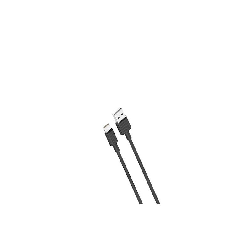 Universal USB - USB-C 1,0 m 2,4A Melns