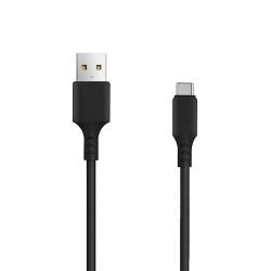 Universal USB - USB-C 1,0 m 3A Melns