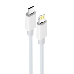 Universal USB-C - Lightning 1,0 m 20W Balts