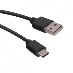 USB - USB-C 1,5 m 1A Melns