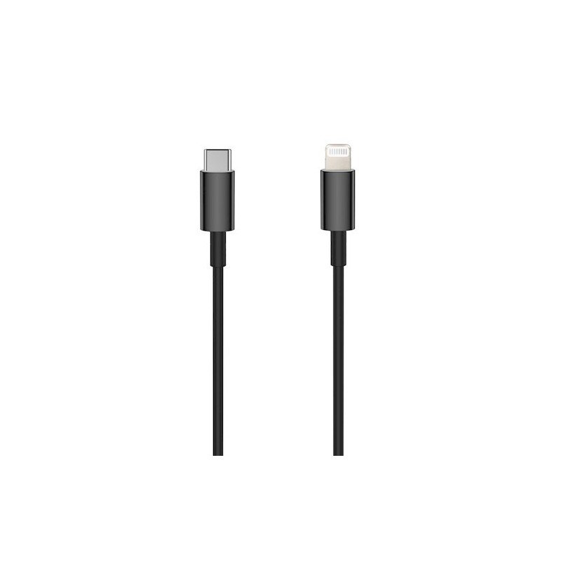 USB-C - Lightning 1,0 m 3A Melns