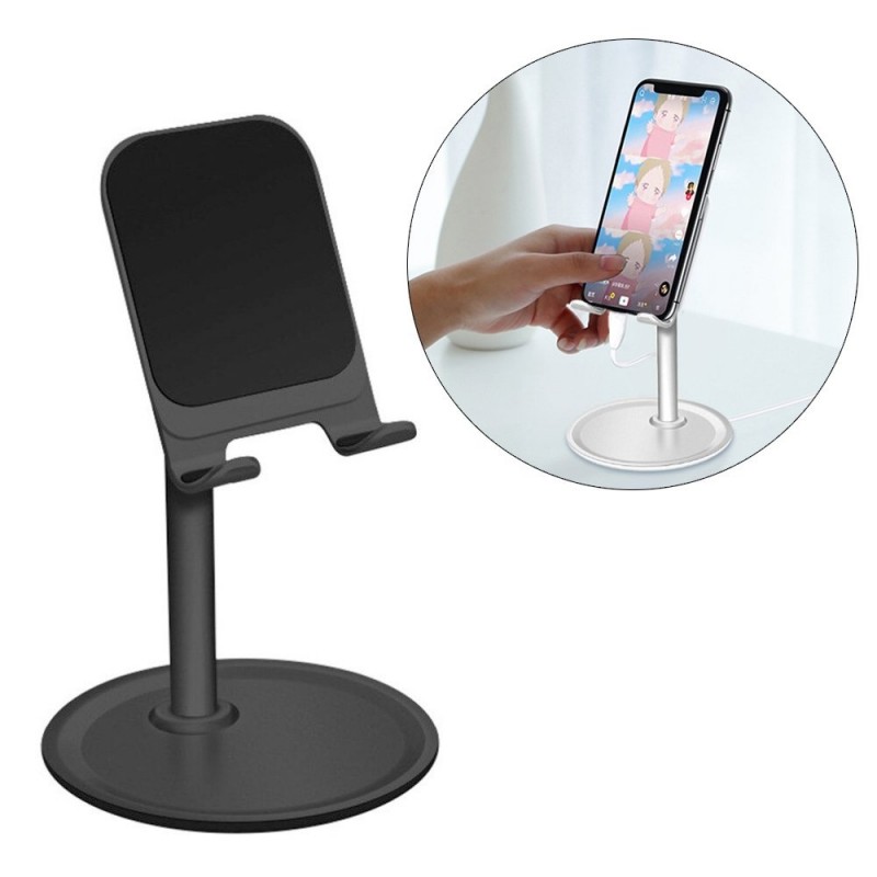 Universal Telescopic Desktop Bracket phone tablet holder Melns|mobilo.lv