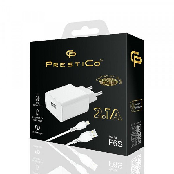 Lādēšanas komplekts F6S + Lightning Cable White